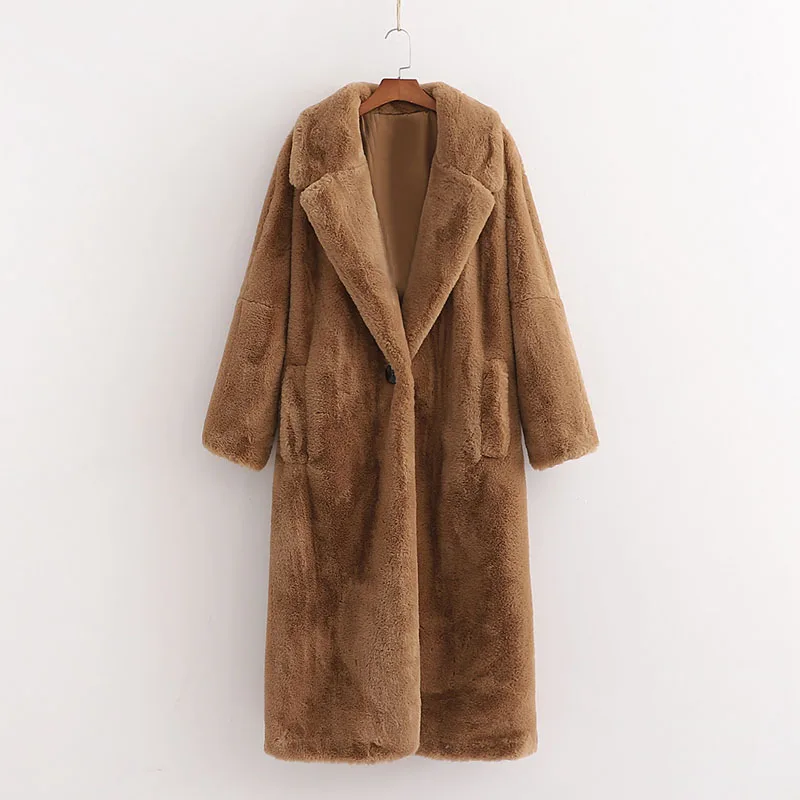 Мода Za 2020 женское меховое пальто искусственное сексуальное плюшевое с отворотом