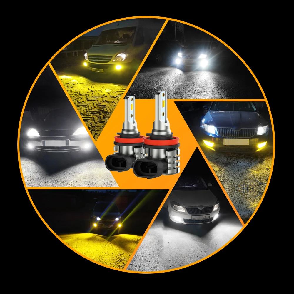 

2Pcs H11 H8 H9 H16JP LED Dual Colors Car Fog Light 3000K Yellow 6000K White Switchback Auto Foglamp for Toyota Camry Auris Hilux