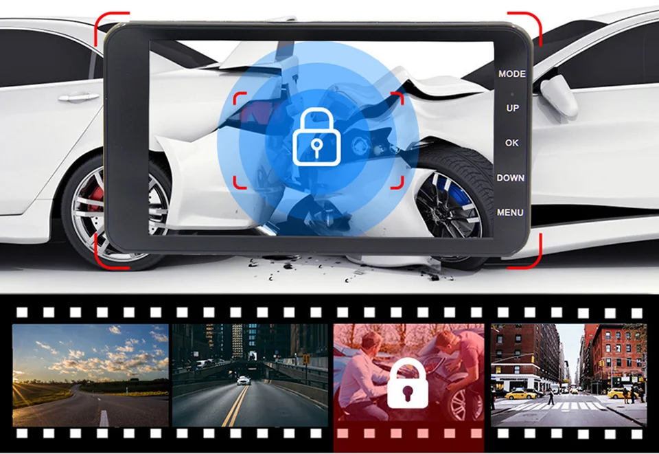 Автомобильный видеорегистратор MaoHooMa, видеорегистратор 4,0 дюйма, FHD 1080 P, автоматическая регистрационная камера, двойной объектив, камера заднего вида, видеорегистратор