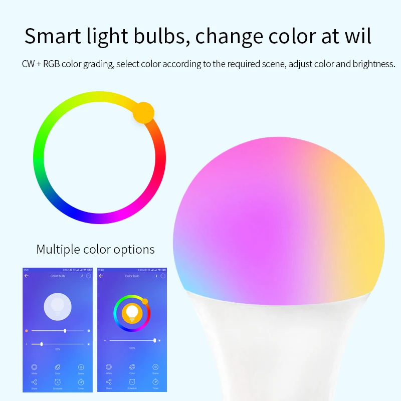 Смарт лампа eWeLink Wi Fi E27 светодиодный RGB светильник работает с Alexa/Google Home + белый