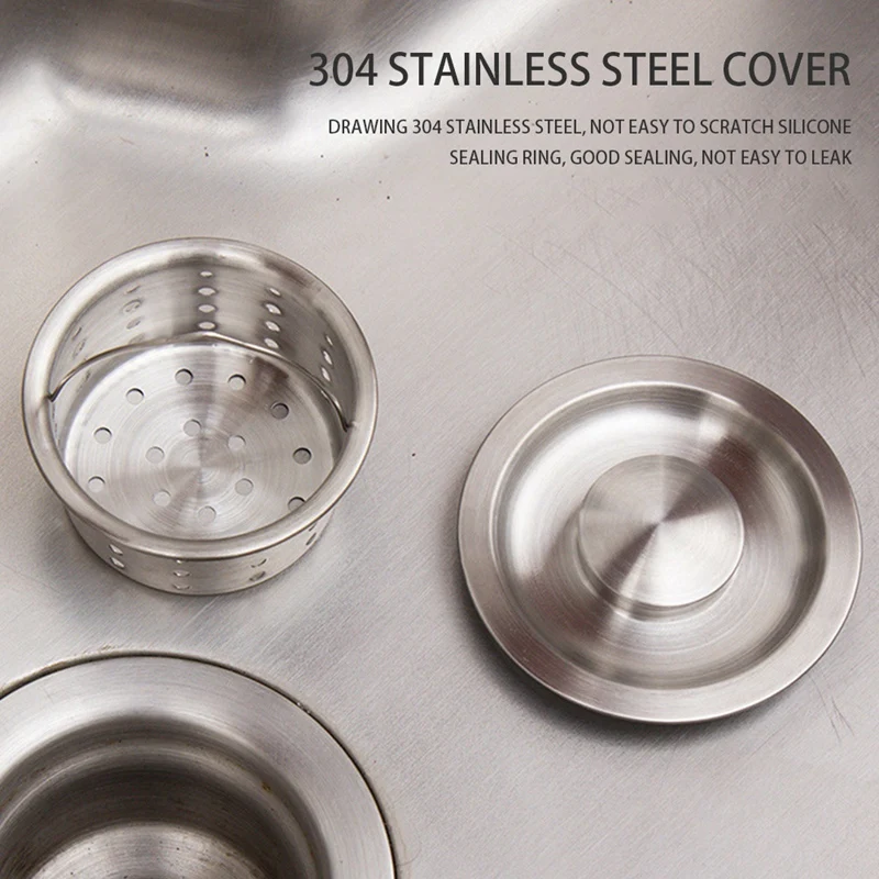 

Stainless Steel Kitchen Sink Drain Strainer Cover Washbasin Slot Plug Bathroom Drain Cover Sink Strainer and Stopper