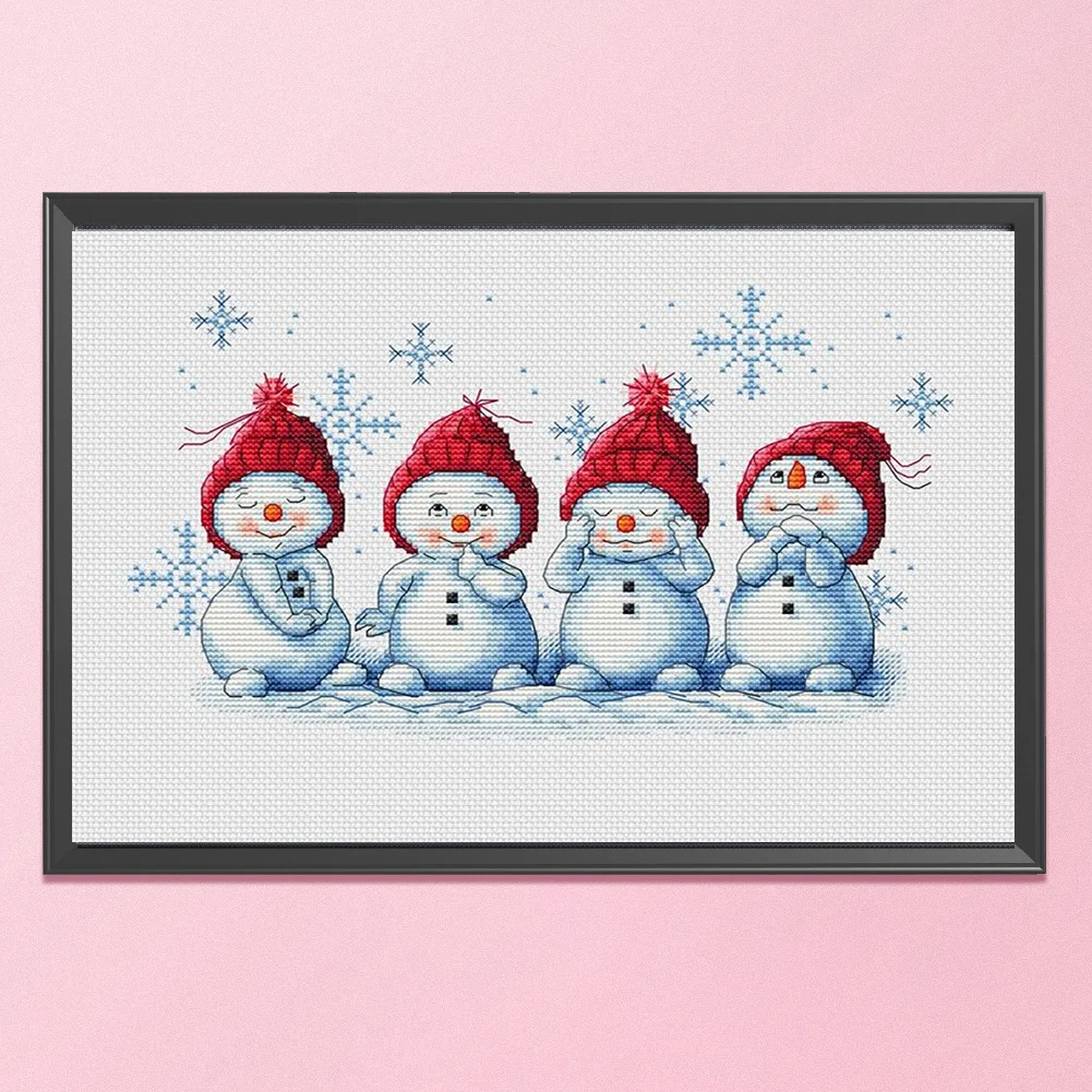 11CT штампованный DIY Снеговик наборы для вышивки крестиком искусство на холсте