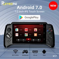powkiddy new x17 android 7 0 handheld game console 7 inch ips touch screen mtk 8163 quad core 2g ram 32g rom retro game players