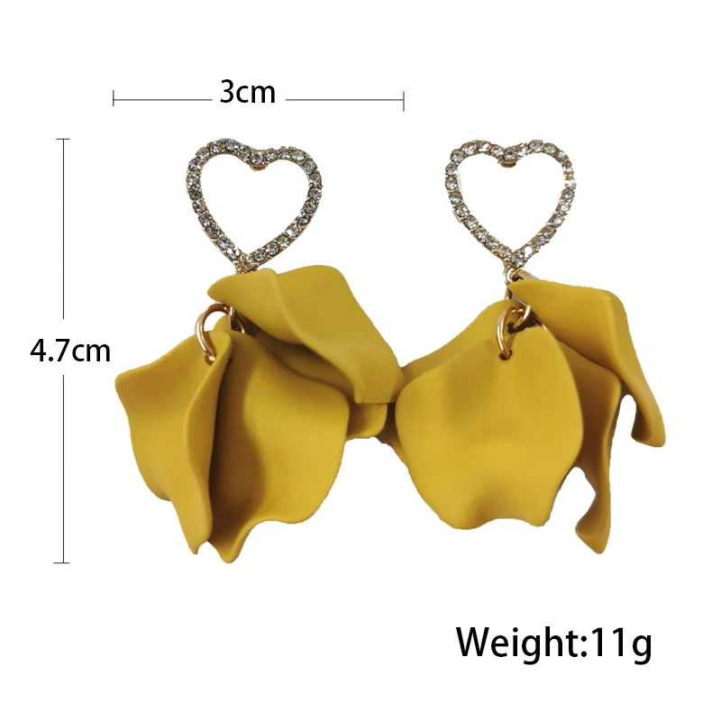 QUMENG милые серьги с сердцем новые корейские Стильные цветочные Лепестковые