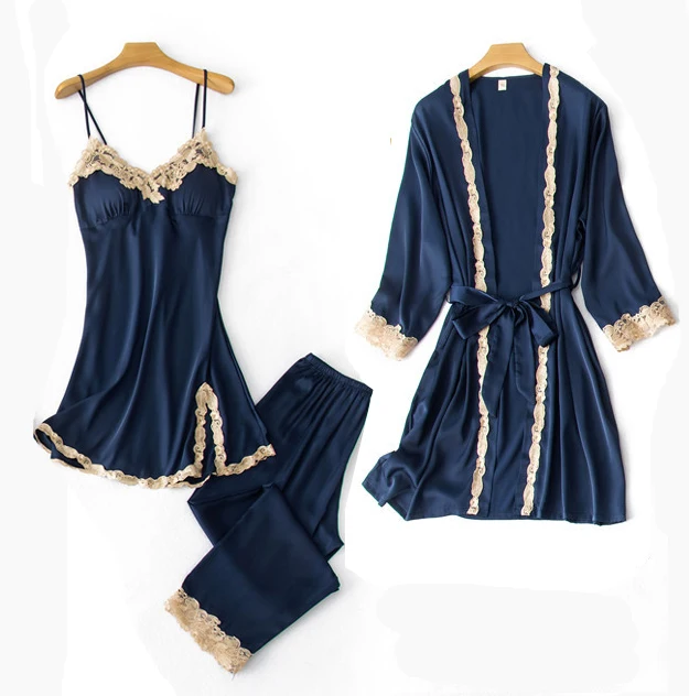 

Sexy Nightgown Set Womens Pajamas Gowns Nightdress Sleeveless Strap Top Short Pants Nighty Robe Suit Summer Sleepwear Negligee