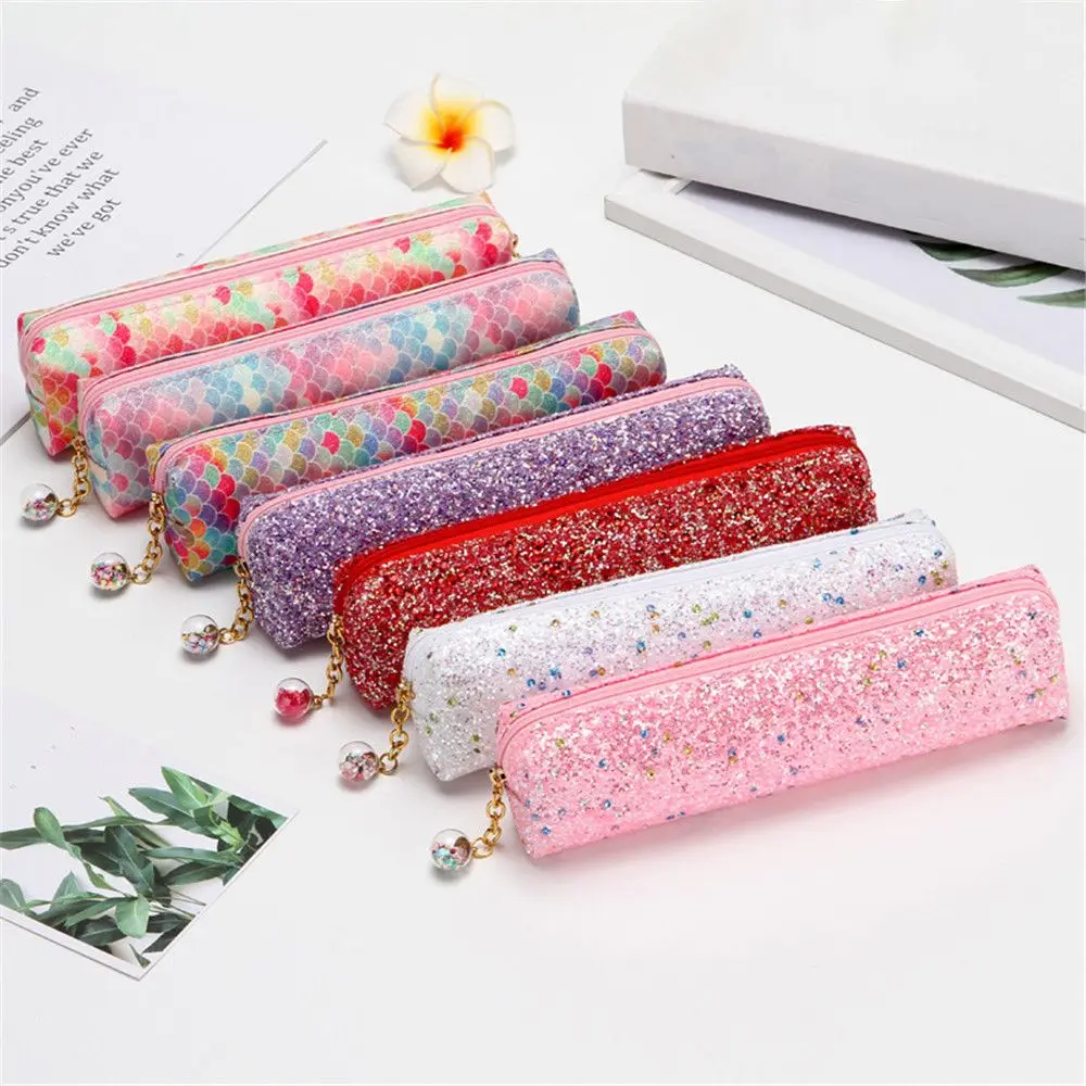 1 шт. сумка карандаш с лазерными блестками Русалочки портативный косметический