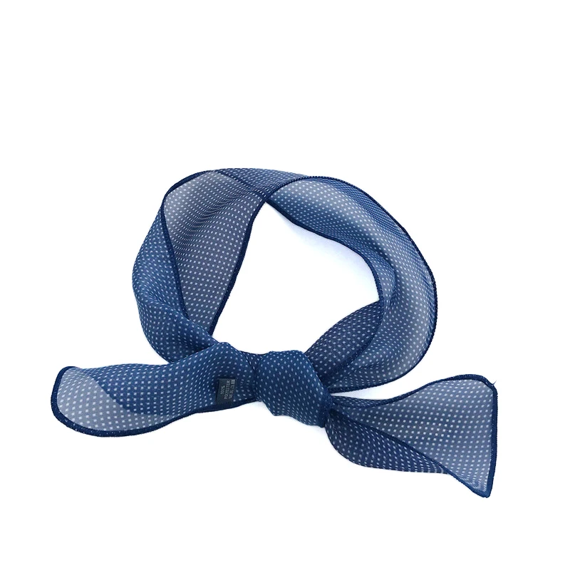 

2020 Fashion Organza Dot Pattern Summer Long Sunscreen Small Scarf Neck Scarf Silk Scarf Hair Band For Women 9*88cm Small Scarf