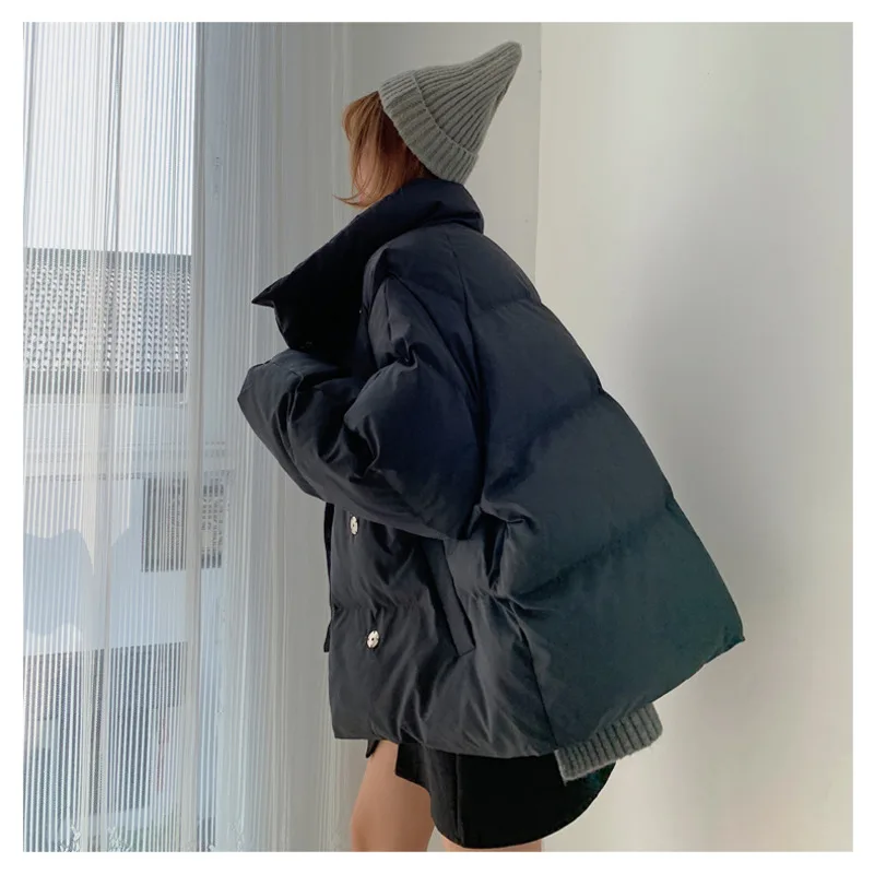 

Fashion Ladies Solid Mid-length Winter Warm Down Jacket Ladies Parka Coat Women's Coat Jacket Casual Warm Fashion Button Coat
