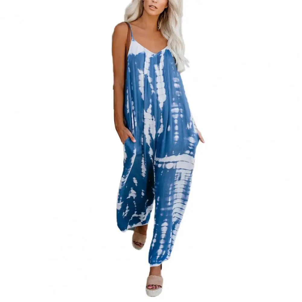 

2021 New Fashion Tie-dye Jumpsuits Women Casual Jumpsuit Loose Overalls Denim Rompers For Women Dropshipping Daily Wear