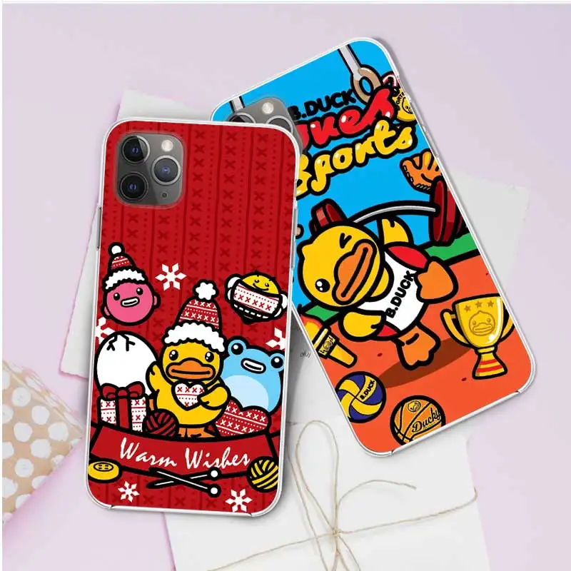 

Cute Yellow B Duck Phone Cases For Iphone X XR 8 7 12 6 Luxury Cover Capa XS Max 6S Plus 11 Pro Se 2020 Shells Fundas