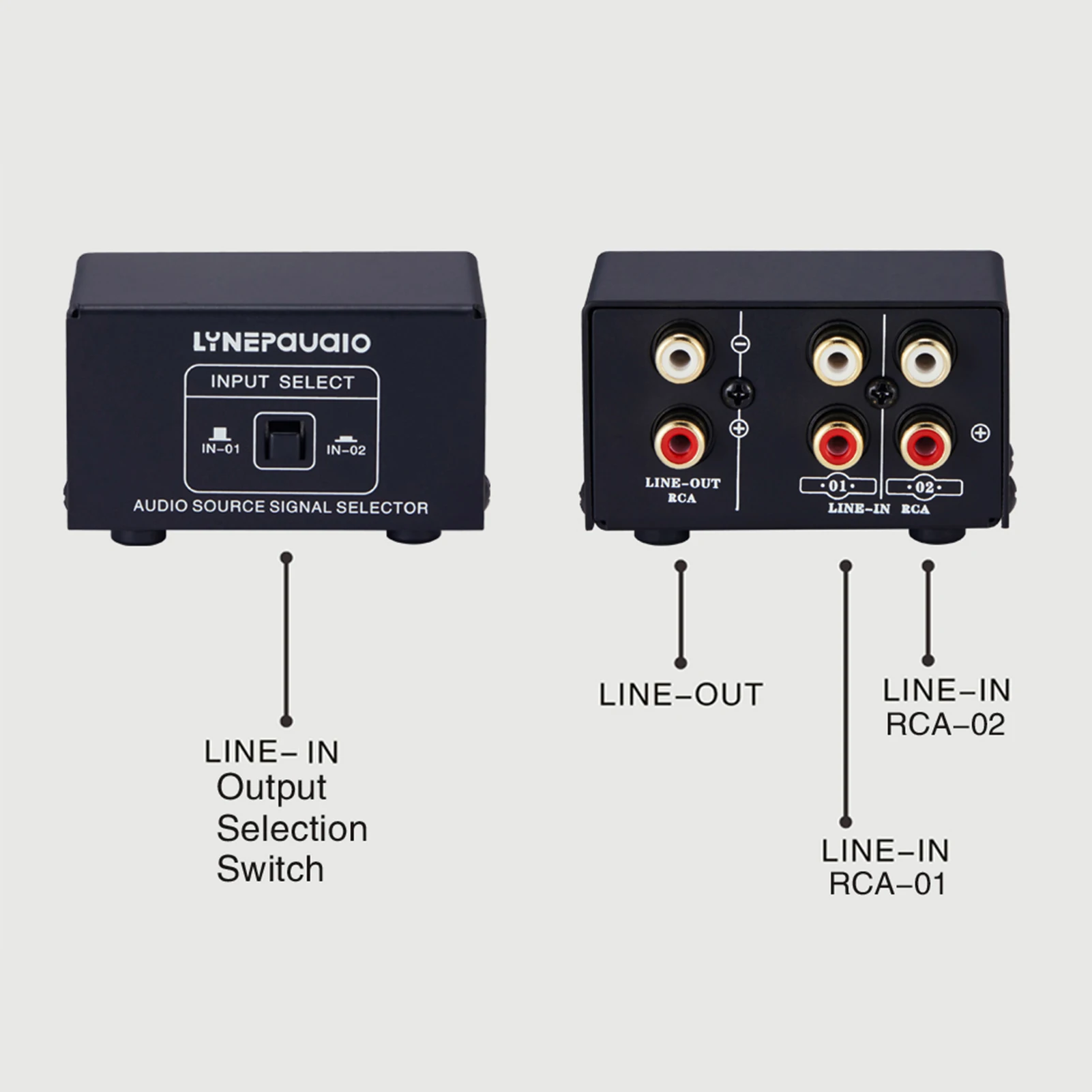 

LINEPAUDIO Audio Switcher 3.5mm 2 in 1 Out / 1 in 2 Out Audio Splitter Box for Switching Between Computer Speakers & Headphones