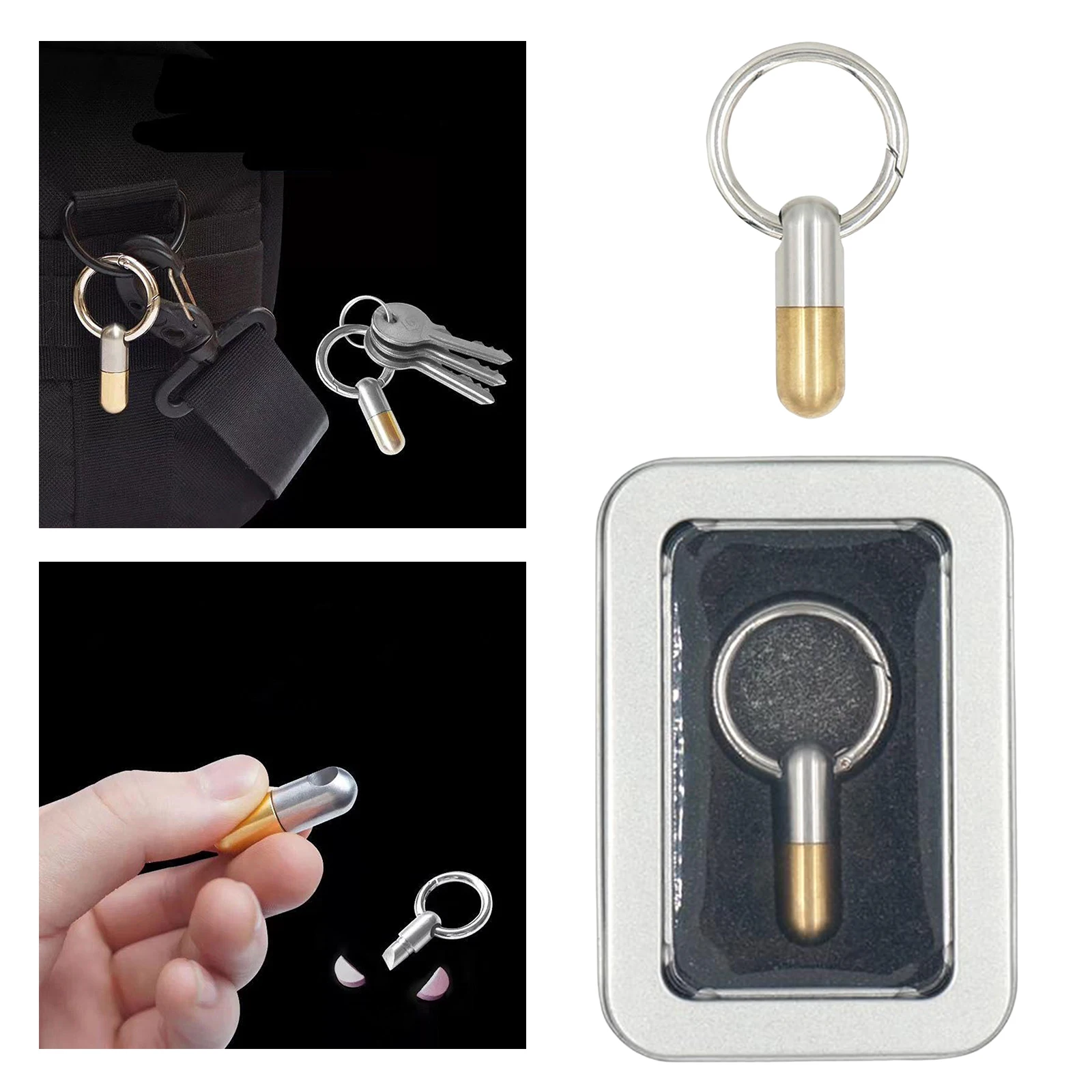 

Stainless Steel Capsule Cutter Keyring Versatile Cutting Tool for Backpacking