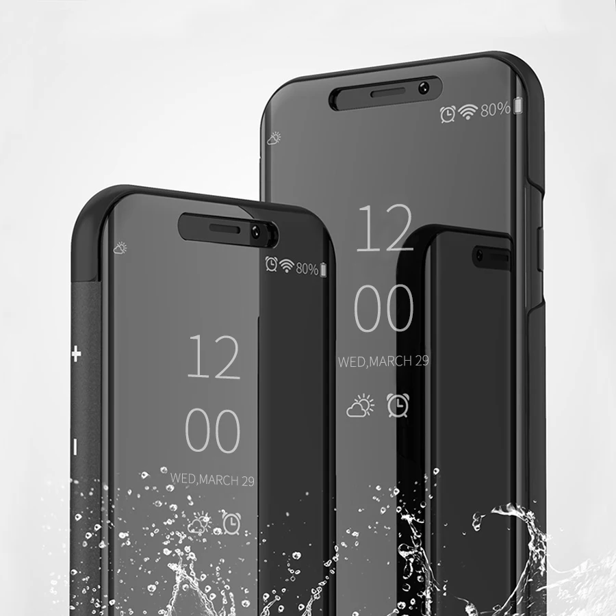 Роскошный умный зеркальный флип чехол с подставкой для iPhone 8 7 6 6s Plus прозрачный X XR