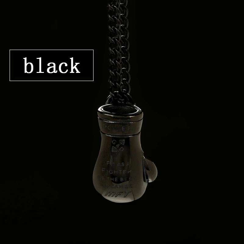 black Oulai777 боксерские перчатки, ожерелье с подвеской, мужские спортивные аксессуары из нержавеющей стали, несколько подвесок, боксерский чемпион, панк - Окраска металла: black