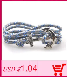 Adjustable Paracord Anchor Bracelet Woman Men Charm Bracelets Alloy Anchor Nylon Rope Chain Armband Vintage Bracelets& Bangles