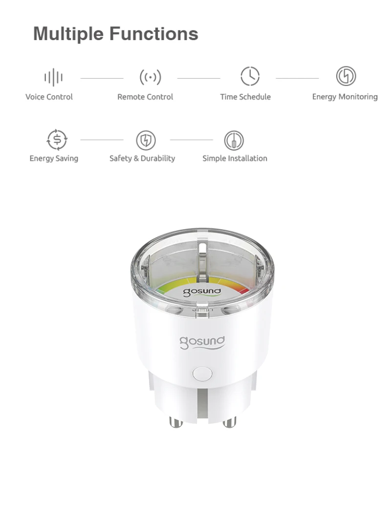 

Gosund 15A WiFi Mini Smart Plug SP111 EU Socket Independent Tuya Remote Control For Alexa Google Home No Hub Required Smart Home