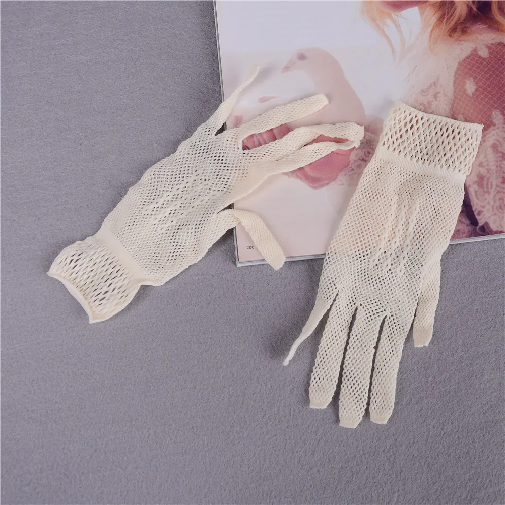 

1 Pair Fishnet Mesh Women Gloves Summer UV Protection Lace Wedding Gloves