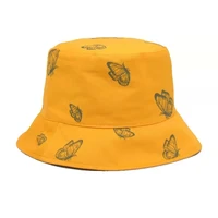 2021 new women butterfly double sided print autumn winter bucket hat foldable sun hat cap hip hop fishing cap outdoor hat gift