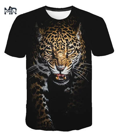 

2021 Men's Summer New 3D Printing T-shirt Tiger lion Creative Cartoon T Shirt Tops O-Neck Harajuku Oversized Tshirt Size 100-6XL