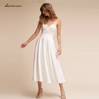 lakshmigown simple short wedding dress satin vestido corto 2020 sexy bridal beach wedding dresses spaghetti straps