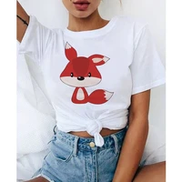2021 new style t shirt women cartoon fox vintage t shirt stylish aesthetic harajuku tshirt 90s girls t shirt