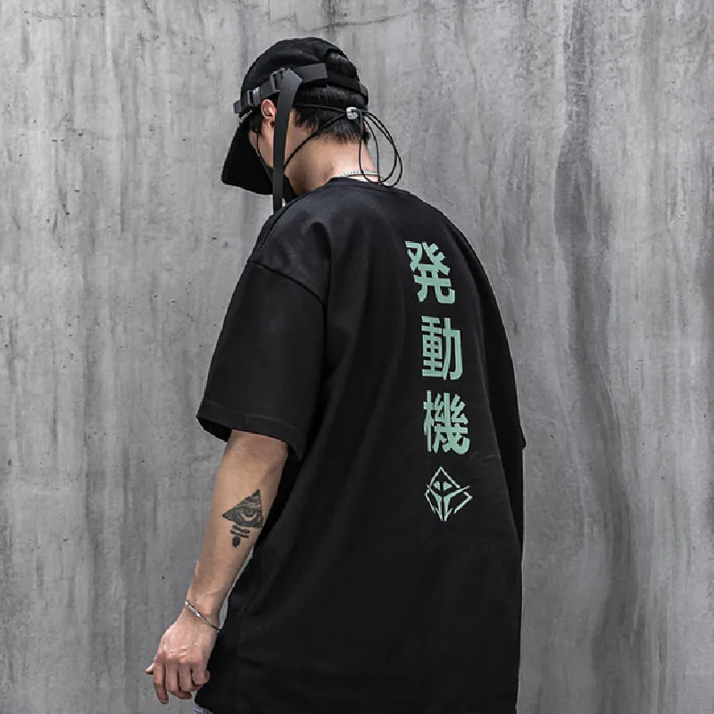 

2021SS Devil Embroidery Print Harajuku Tshirts Summer Hip Hop T-Shirt Men Punk Cotton Loose Short Sleeve Shirts