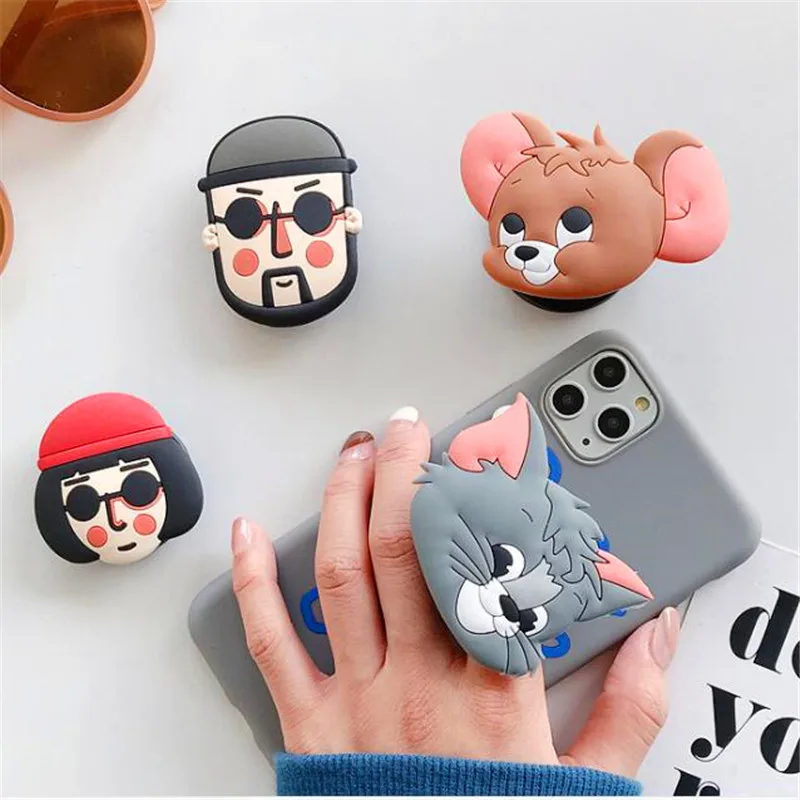 cartoon cat egg mouse expanding grip fold mobile phone stand holder finger ring for iphone samsung xiaomi holder stand bracket free global shipping