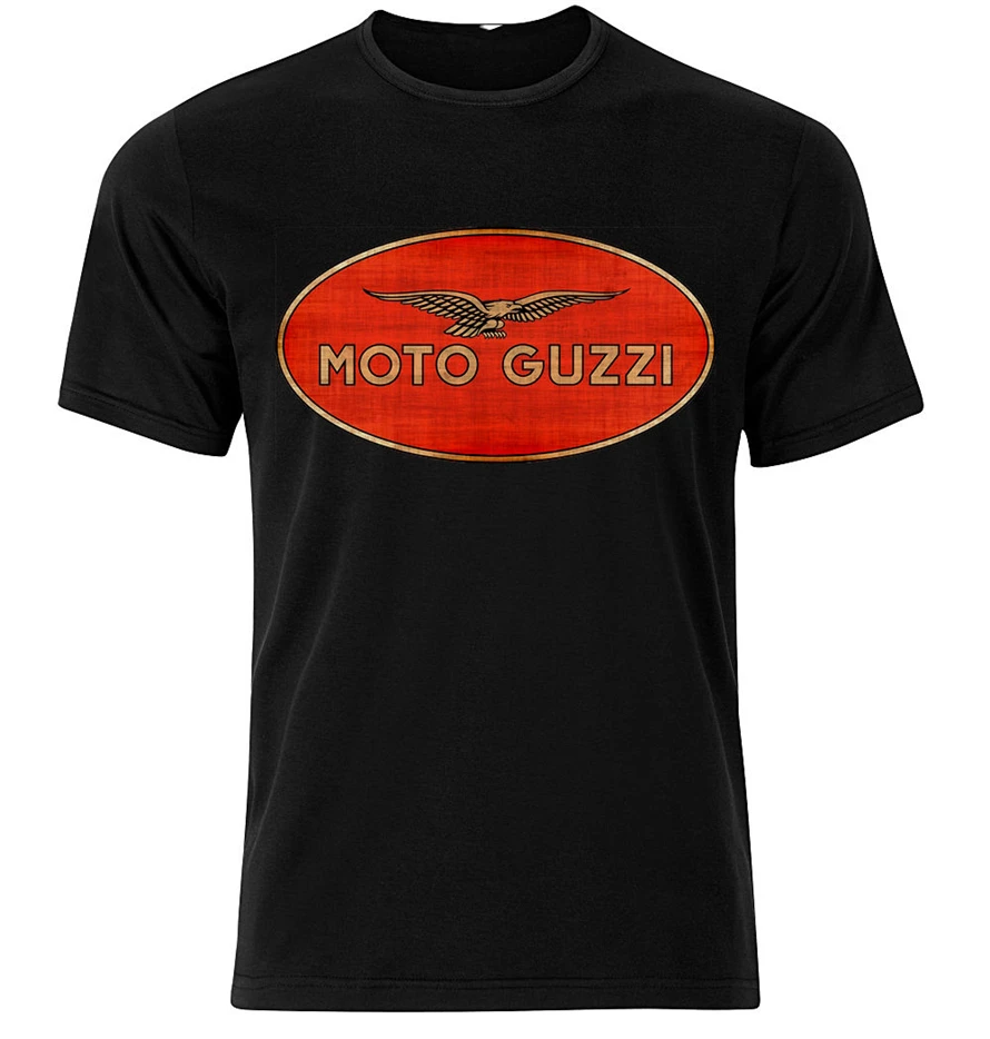 Хлопковая футболка с принтом Moto Guzzi короткими и длинными рукавами 2Xl 15Xl | Мужская