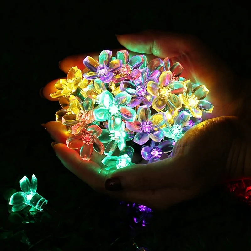 

7 Meters 50 Led Solar Power Fairy String Lights Blossom Flower Lamp Waterproof Outdoor Party Wedding Christmas