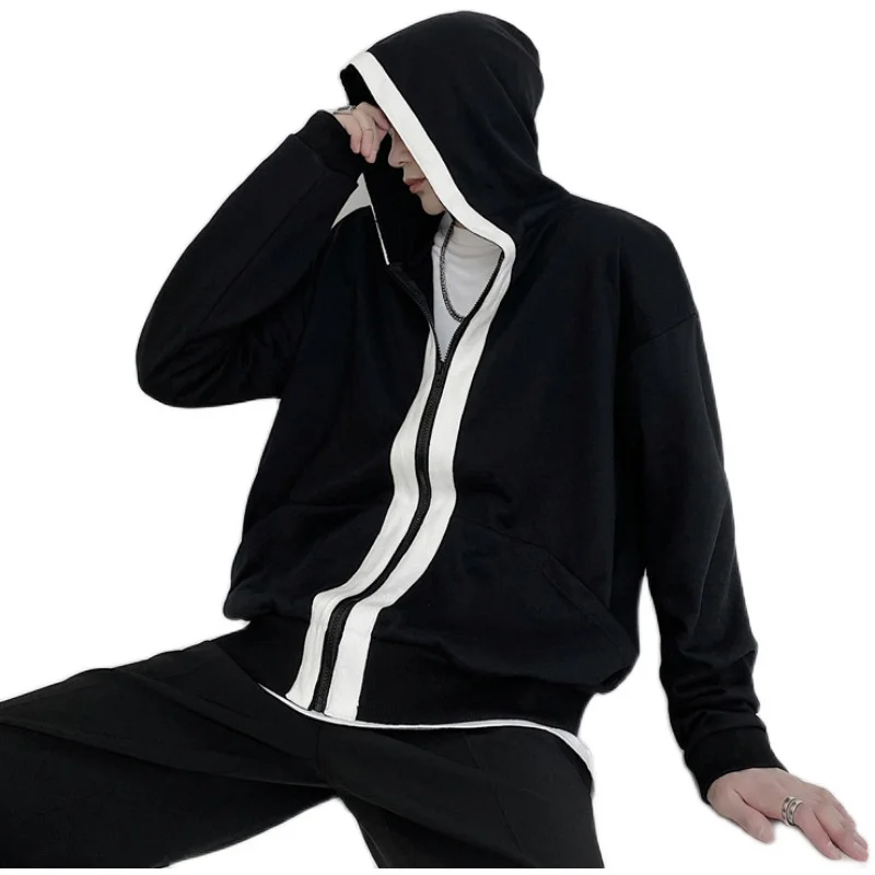 

Dark niche designer cardigan zipper sweater trendy men's jacket