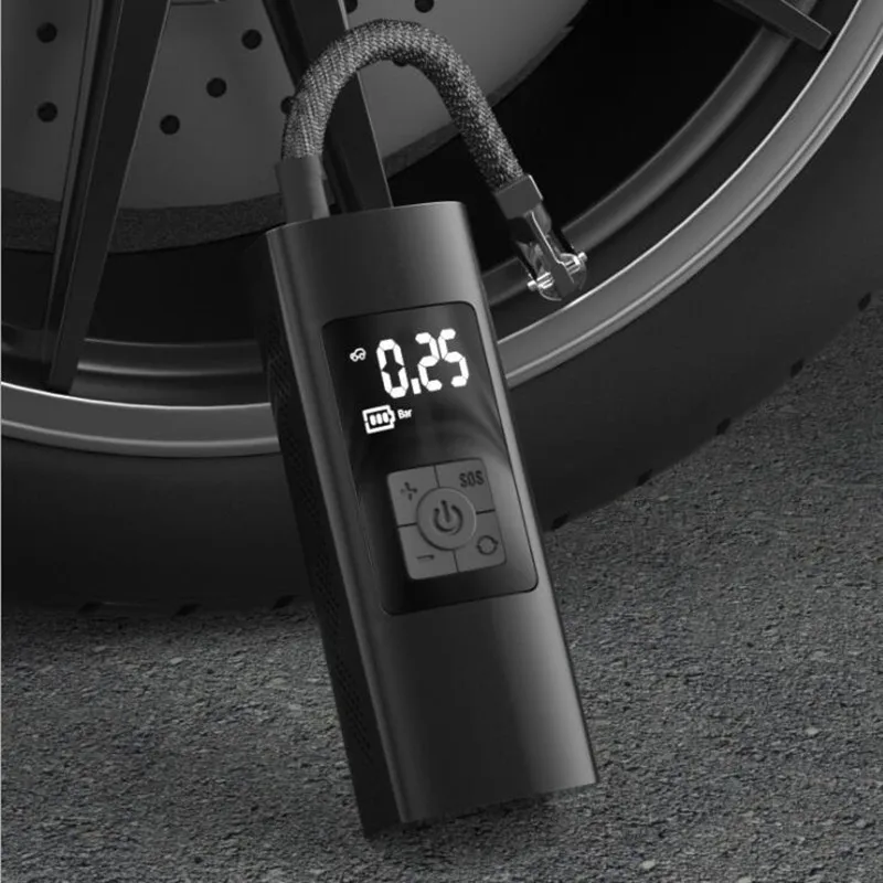 Car Air Compressor Baseus Bicycle Pump For Car With LED Display I Car Tyre Inflator Cordless USB Charging Digital Car Tyre Pump