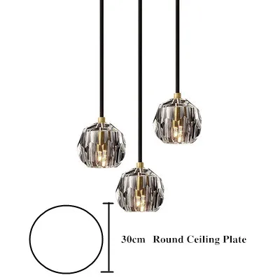 3 Head-Round Ceiling Современная креативная Хрустальная подвеска лампа художественная спальня рядом с дизайнерскими подвесными огнями обеденный стол приемная Магазин Бар подвесное освещение - Цвет корпуса: 3 Head-Round Ceiling