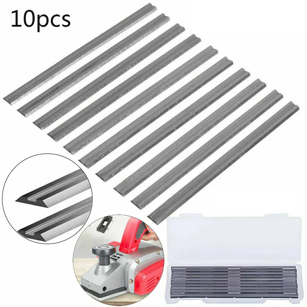 

10Pcs 82mm Wood Planer Reversible Electric Planer Blades Boxed HSS For Makita BOSCH Power Tools Grinders Accessories