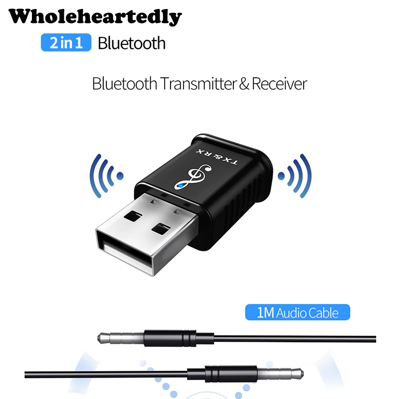2 в 1 USB Bluetooth 5 0 передатчик и приемник Мини 3 мм AUX беспроводной стерео музыкальный