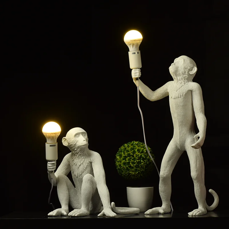 

Modern Monkey Floor Lamp Lighting Suspension Nordic LED Resin Indoor Decoration Standing Lamp Living Room Hall Kitchen Fixtures