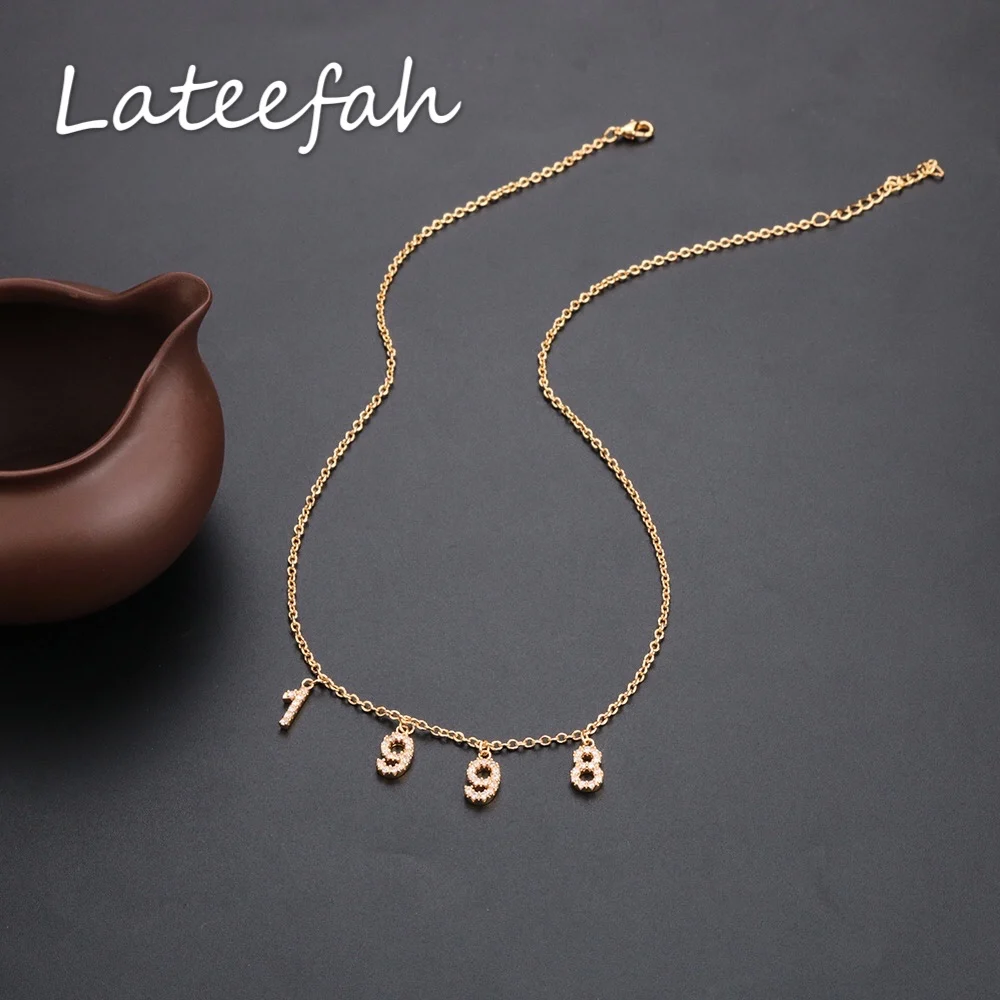 

Spices Personalized Year Number Necklaces for Women Custom Year 1998 DIY Birth Year Necklace 2020 Collares