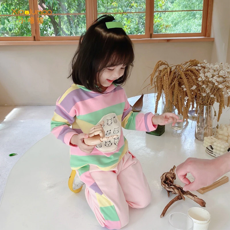 

Autumn girl clothes toddler outfits girl suit clothes 2pc 3-8Y oversize cotton 2020 soft girl clothes wholesale clothing