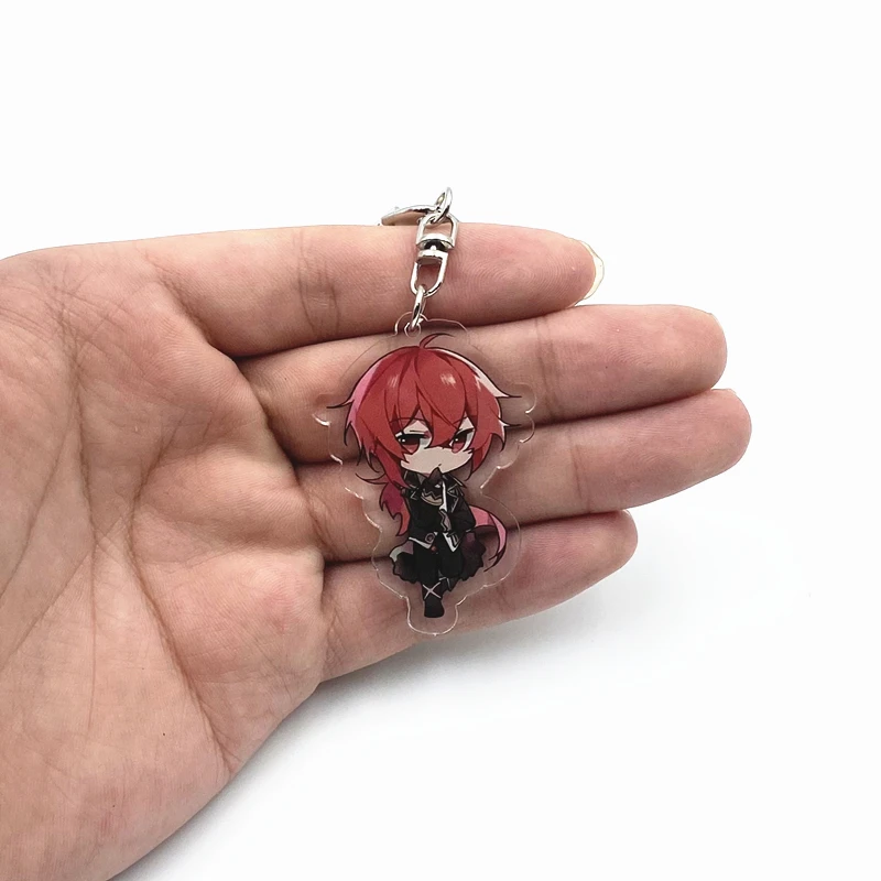 Genshin Impact Raiden Shogun Tartaglia Xiao Keqing Hu Tao Key Chains Two-sided Keychain Cosplay Acrylic Pendant Keyring Prop | Украшения и