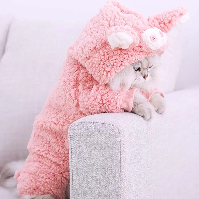 Одежда для домашних животных котов Осень зима теплые мягкие забавные