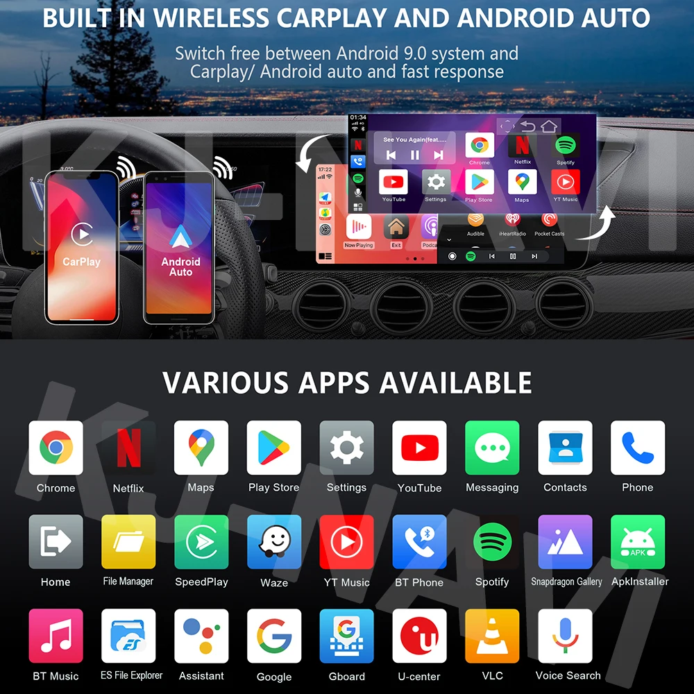 TF-карта AI Голосовая приставка Android 10 адаптер сенсорный экран беспроводной Carplay