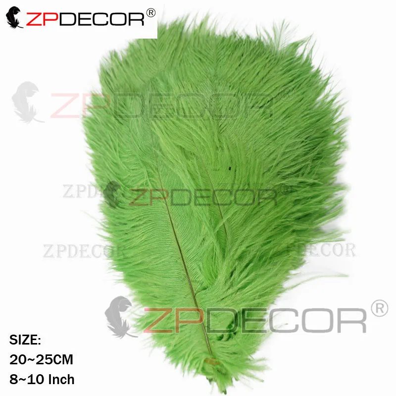 ZPDECOR Красивые 20-25 см/8-10 дюймов страусиные перья для рукоделия ювелирных изделий для свадебной вечеринки - Цвет: Мятно-зеленый