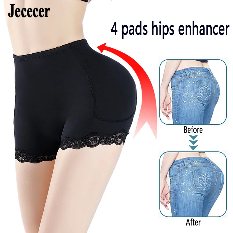 Jececer Новые Мягкие Трусики Hip Enhancer Женщины Корректирующее Белье Кружевное Плюс