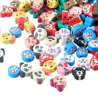 100pcslot mixed cute animal polymer clay spacer beads for jewelry making diy necklace bracelet earring jewelry findings making