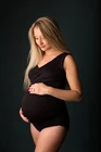 Двойной V-образный вырез эластичный тканевый боди для беременных для фотосъемки пользовательские цвета фотография комбинезон Yewen