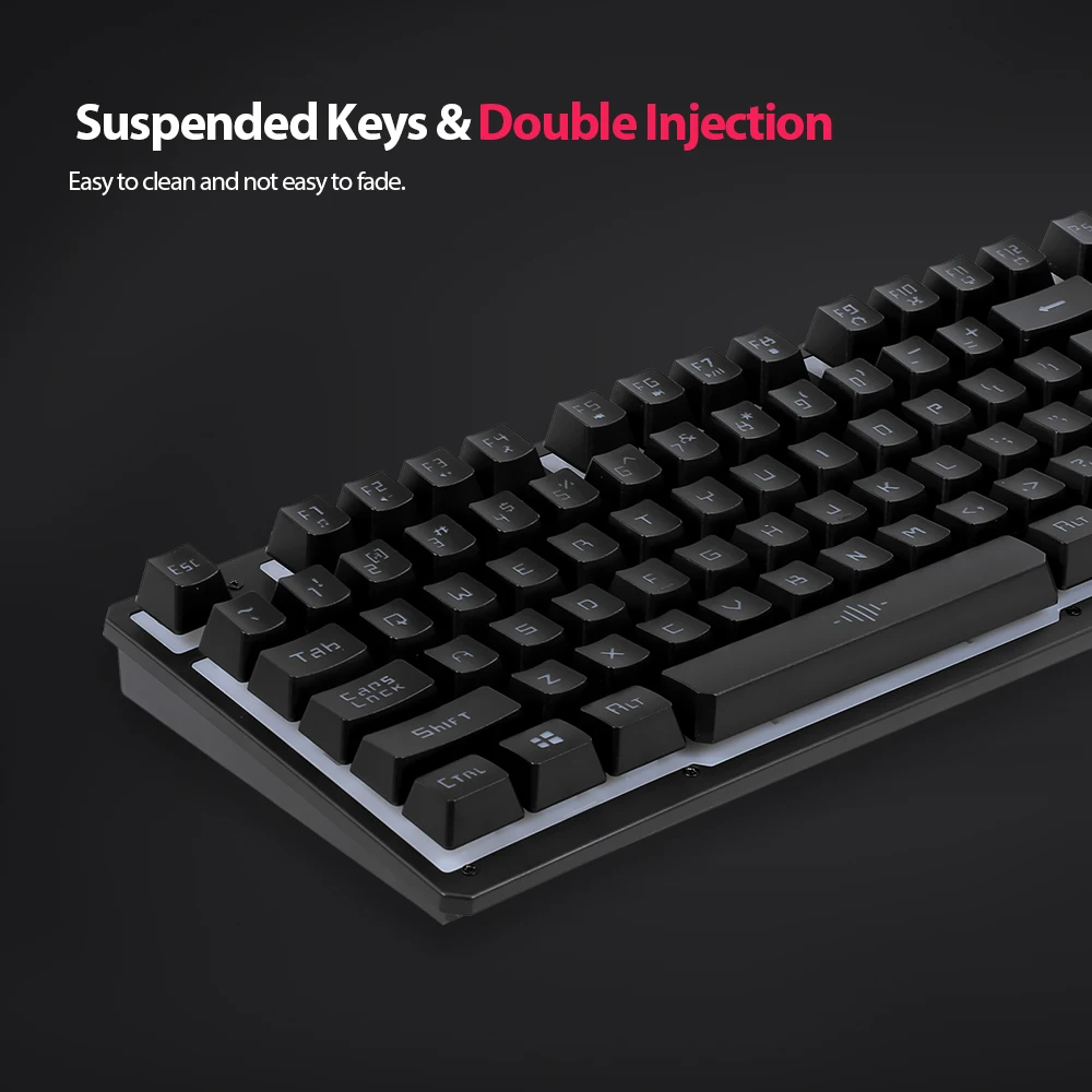 Arealer USB Проводная игровая клавиатура и мышь комбо Водонепроницаемая Радужная подсветка 2000 dpi для домашнего офиса