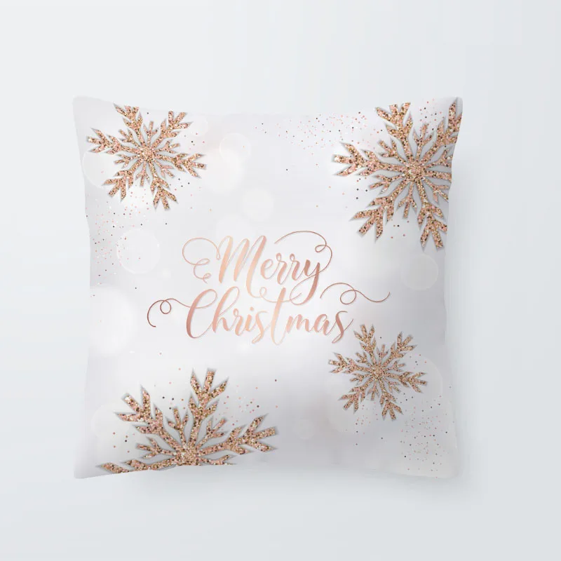 Роскошная розовая Золотая модная наволочка в рождественском стиле с буквами