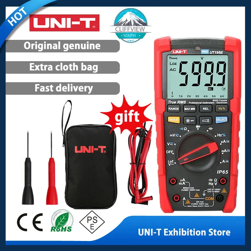 

UNI-T UT195E Industrial Waterproof multimeter IP65 Flashlight UT195E LoZ Voltage Measurement True RMS Digital Multimeter