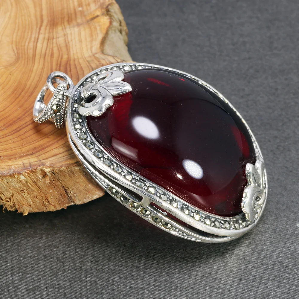 Женский кулон из серебра 925 пробы с гранатами|Подвески| |