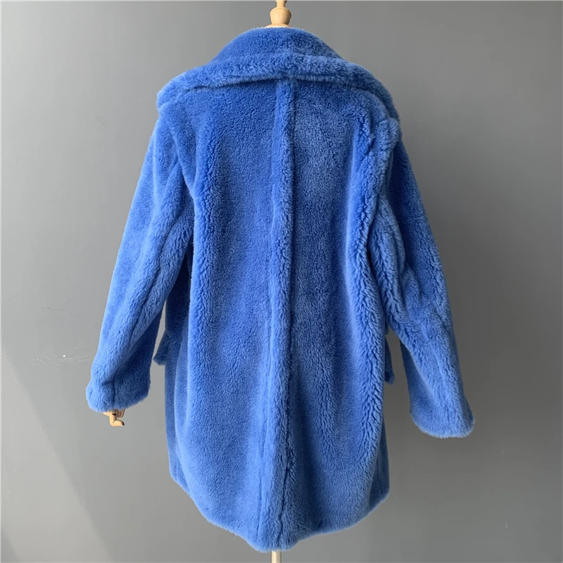 MAOMAOFUR, Настоящая Шерсть, плюшевое пальто для женщин, новая мода, настоящая овчина, меховая куртка, женская, теплая, негабаритная, зимняя верхняя одежда, шерстяная одежда