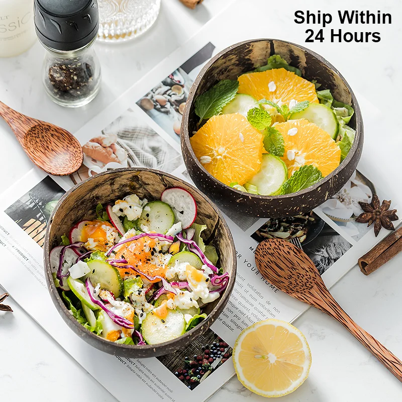 Натуральная чашка в виде кокоса украшение фруктовый салат лапша рис чаша